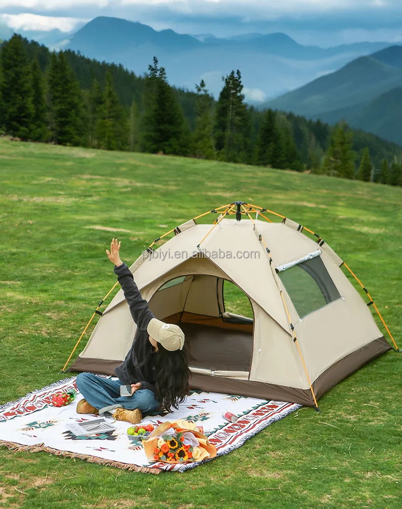 Best Selling Outdoor Tents Oxford Fabric With Black Coating Automatic
