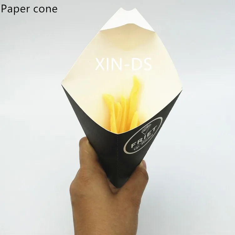 Waffles Paper cone paper  holder for french fries crepe  pancake food box