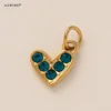 Colgante Mini Corazón de Zircón - Diamante Dorado-Azul