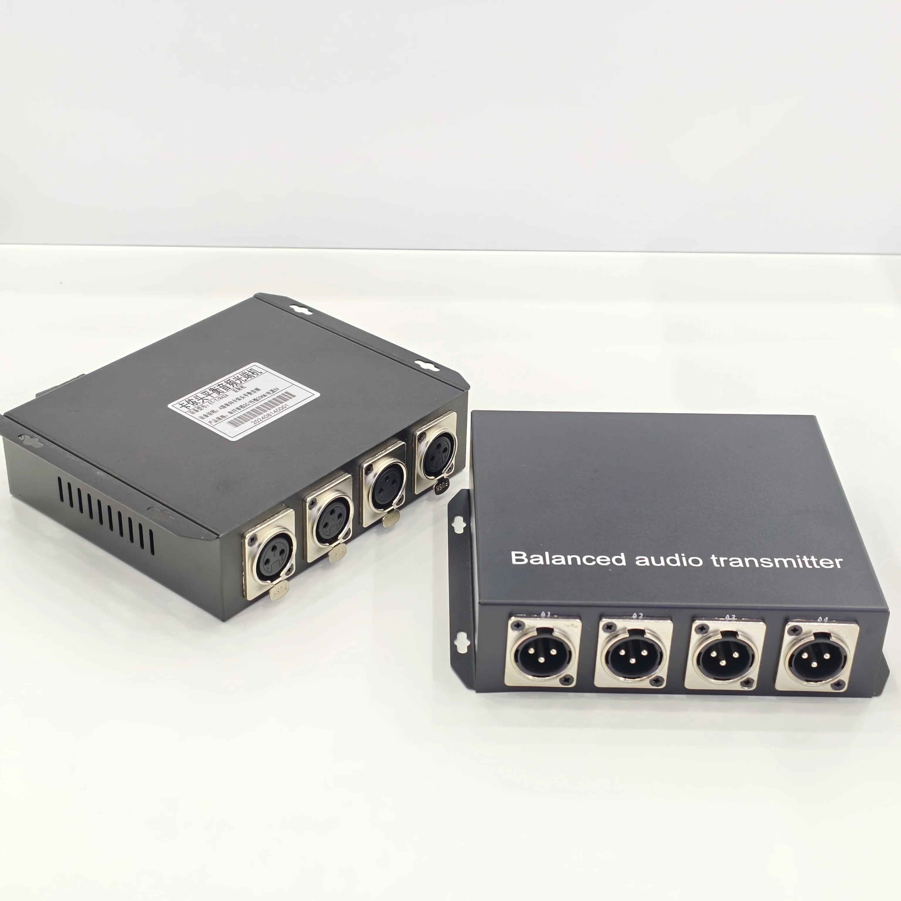 4 Channel Bi-directional XLR Audio Over Fiber Optic converter Balanced Audio Transmitter