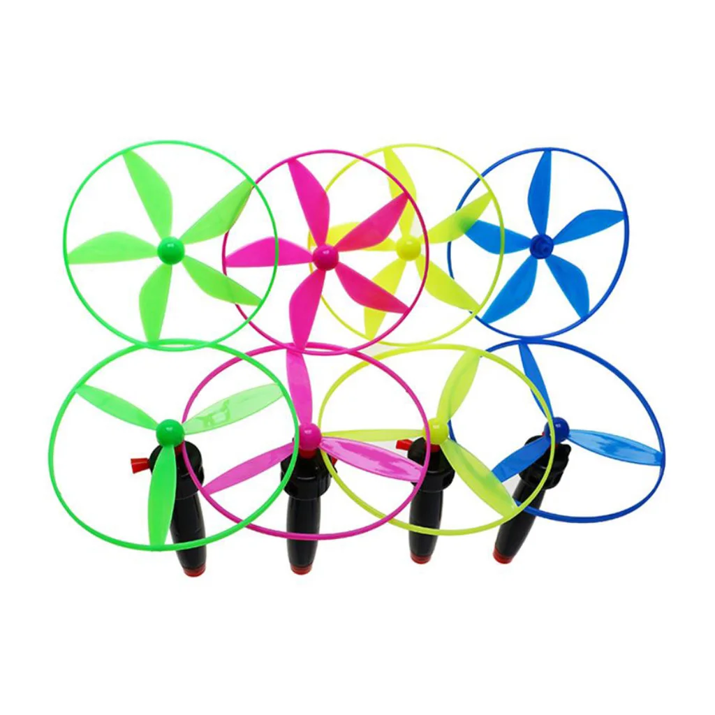 2pcs LED Light up Spinning Flying Disc Saucer Pull String Kids Toy Party GIFTS 