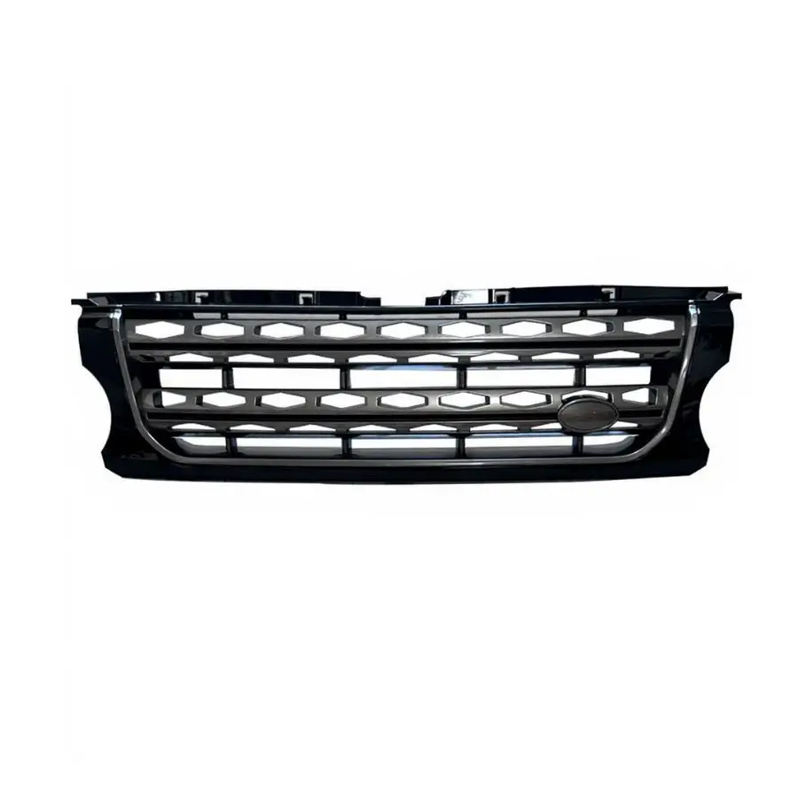 TIYPEOR Front Bumper Upper Center Grille for Land Rover Discovery 4 2014 - 2016 Mesh Style Accessories Chrome Radiator Grille