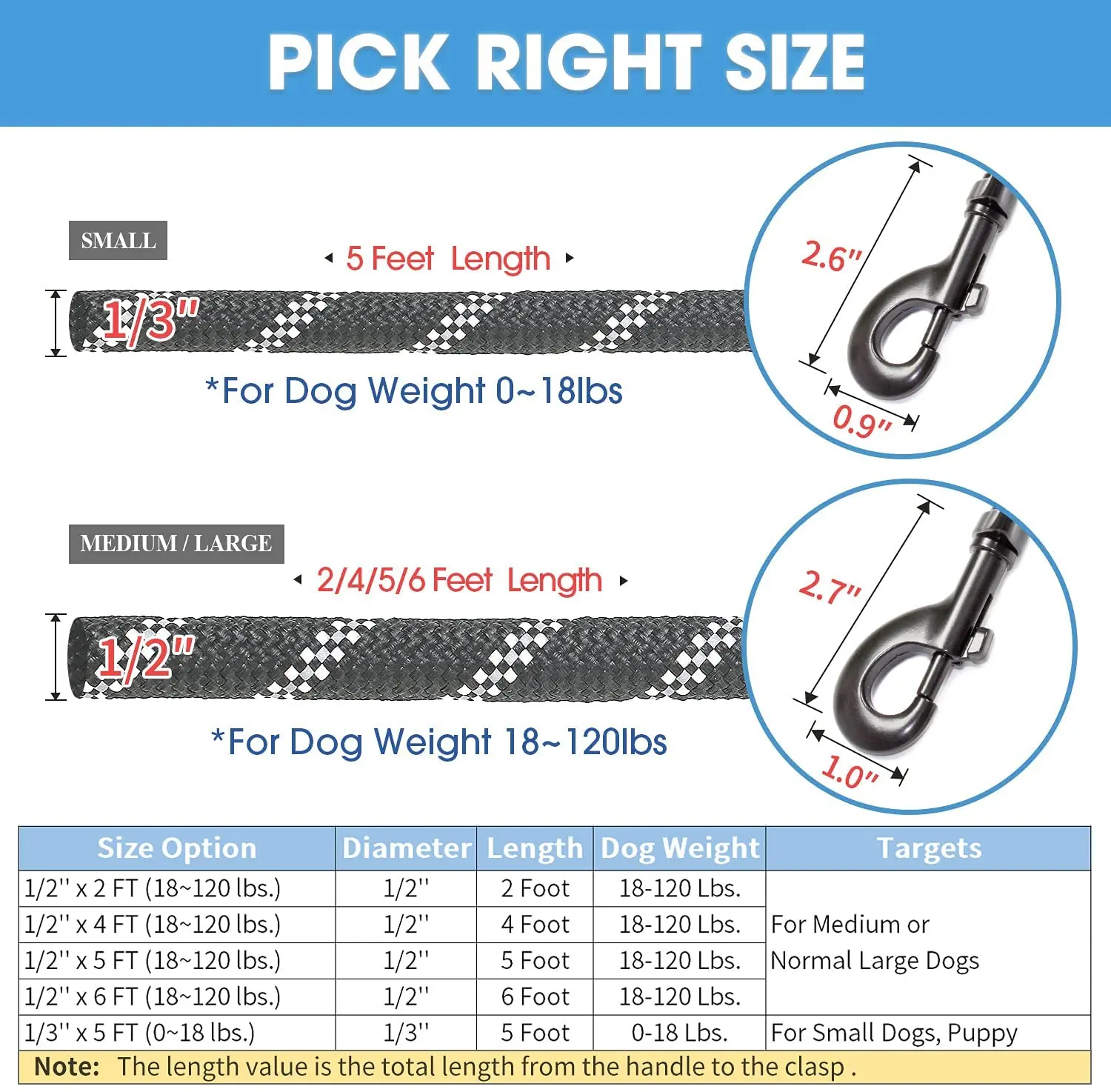 
 Upgrade Highly Reflective Threads Strong Durable Polyester Dog Leash with Comfortable Padded Handle for Medium Large Dogs  