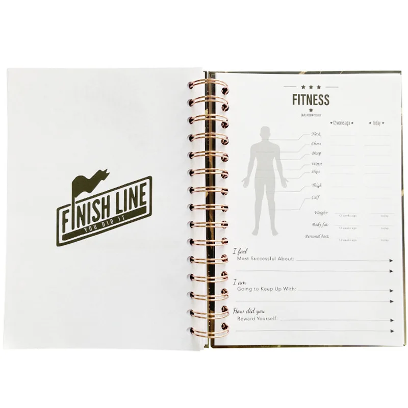 Hot- Selling marble fitness book journals 2024 self care daily self care journal planner