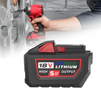 VICTPOWER 5Ah 18V Lithium Ion Battery Replacement Compatible with All Milwaukee M18 18v System Power Tools for milwaukee M18 18v