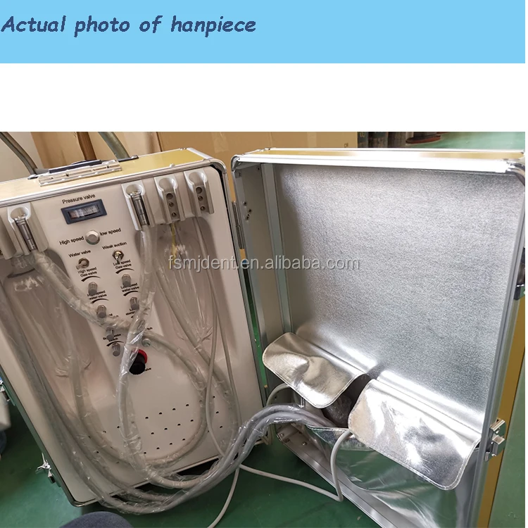 Mobile Type Clinic Used Portable Dental Turbine Unit with air Compressor Optional Choice