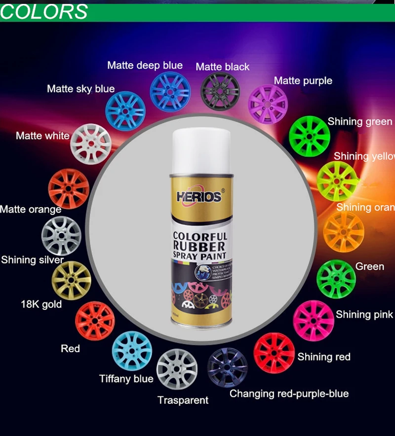 Colorful Rubber Spray Paint Removable Spray Paint For Car Body Rim