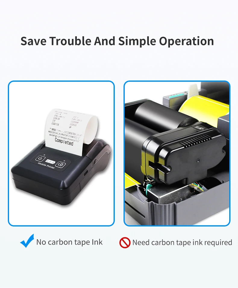 Wireless Printer For Small Business Portable 58mm Mini Wireless Pos Receipt Printer 2" Mobile Bluetooth