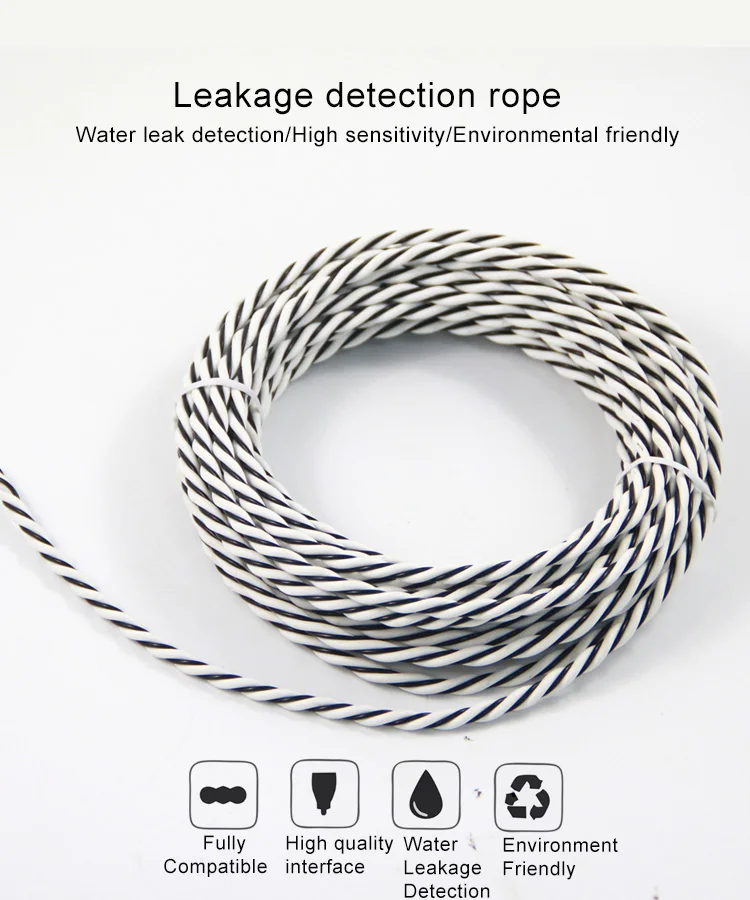 Water Leak Detection Rope Water Sensor Cable For Gsm Water Leak Alarm