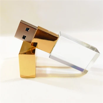 Rose Gold Kristall Cristal Transparent USB 3.0 Flash Stick 32G 64gb 128gb customized logo crystol USB flash drives with box