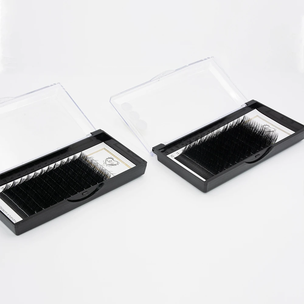 Premium Synthetic Mink Classic Russian Eyelash Extension Natural Fluffy Soft Mix Curl Faux Mink Lash Extension Kit Dropshipping