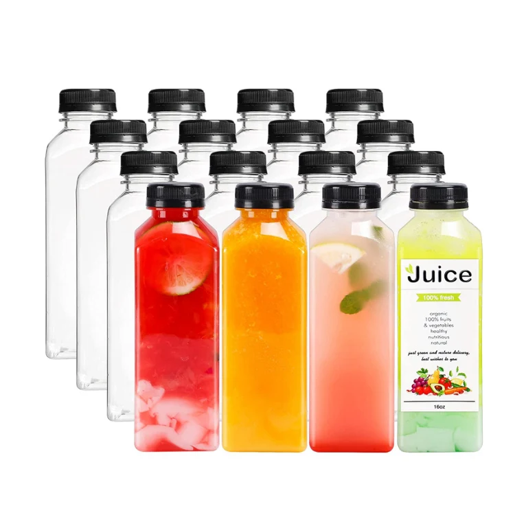 250ml 300ml 350ml 500ml Pet Empty Plastic Juice Bottles With Caps. 8oz ...