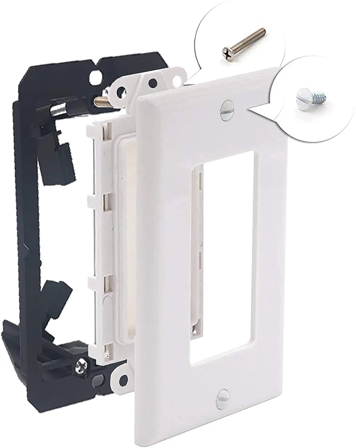 Стенная пластина для кистей с одним монтажным кронштейном кабель проходит через вставку проводов одиночный кабельный