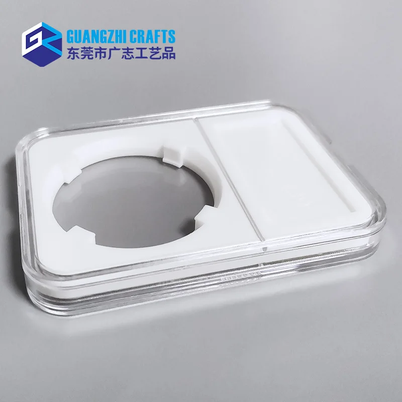 Rectangular Coin Storage Case Clear Plastic Coin Slab With White EVA Insert