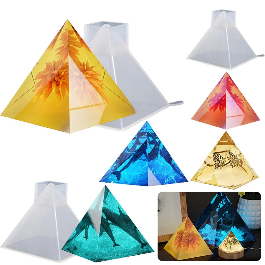 Pyramid Crystal Silicone Resin Molds for Making Candle Craft Art Supplies Eco-Friendly DIY Wholesale Opp Bag Custom Size