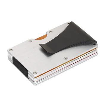 Customized Color and Logo RFID Blocking MRF-05 Aluminum Metal Wallet Minimalist Wallet Credit Card Holder With Money Clip