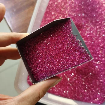 Wuzhou Supplier Wholesale price 1000pcs/pack 1-3mm synthetic ruby 5# corundum loose gemstone for jewelry