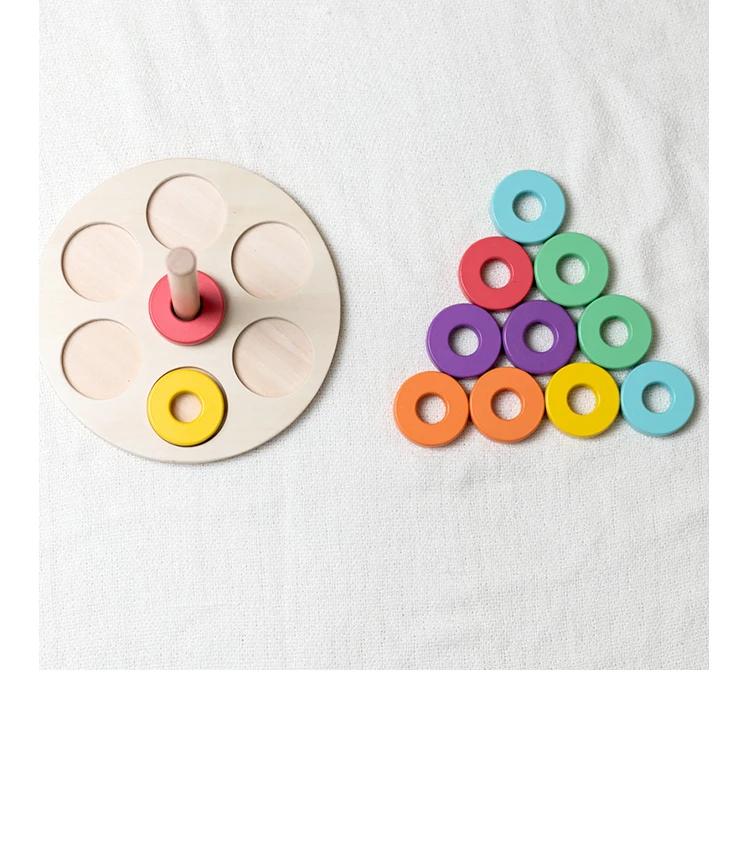 Early Education Montessori Geometric Wooden Puzzle Toys 3 Layer Wooden ...