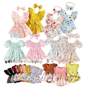 Baby Clothes Wholesale One Pieces Playsuits Jumpsuit Bodysuits 2PCS Baby Item Toddler Girls Clothing Sets Baby Rompers