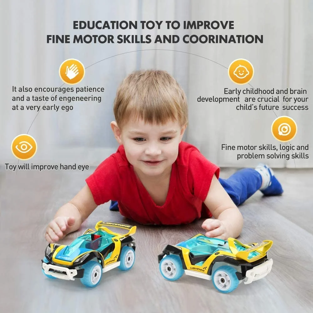 New Design Kids Educational Pull Back Car Diecast Alloy Vehicles Disassembly Toy Model Car with Body Shell Interchangeable