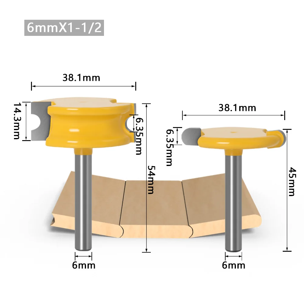 Circular T-shaped 2pc Tongue Groove Milling Cutters For Flooring Knives ...