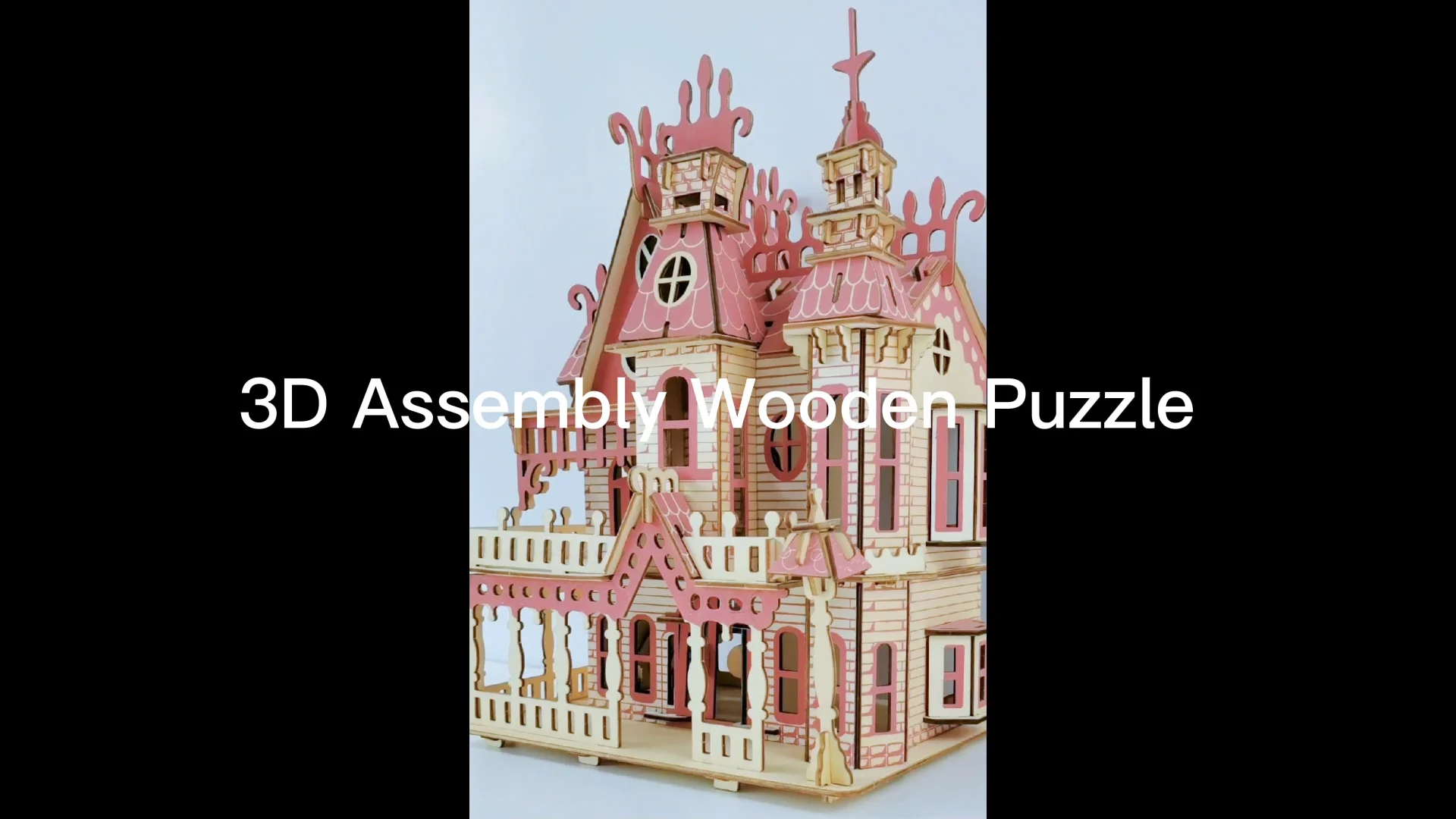 Halloween 3d Wooden Fantasy Villa Doll House Set Diy Model Kit Assemble ...