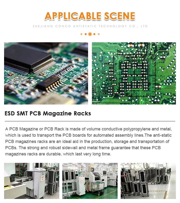 Esd Adjustable Esd Smt Pcb Magazine Rack Antistatic Plastic Rack 355