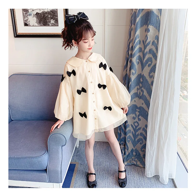 MV Spring and Autumn New Girl Lace Korean Childrens Black Skirt 