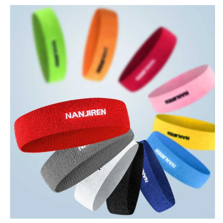 Custom Embroidery Men Athletic Sweat Band Logo Design Sports Basketball