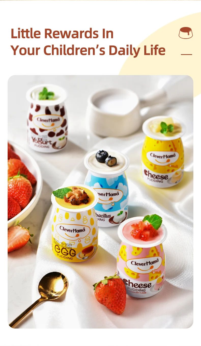 Clever Mama 85g Wholesale Yogurt Pudding Halal Low Fat Jelly Pudding