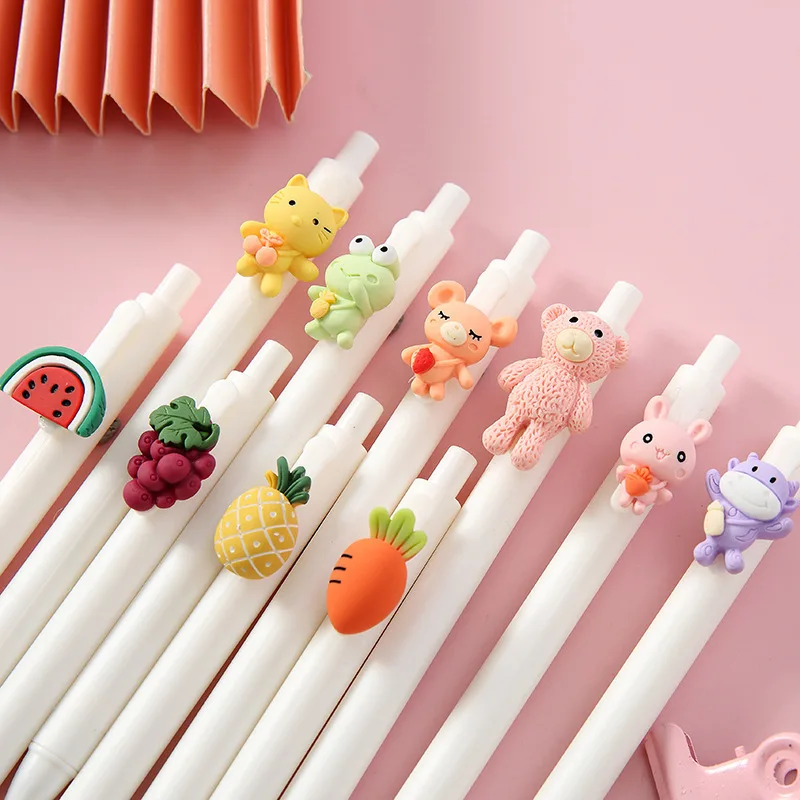 Cartoon Animal Pens, Cute Cartoon Gel Ink Pen Fun Pens Stationery Boys And  Girls Cute Pens, Suitable Black Refill 0.5mm (d-v2)