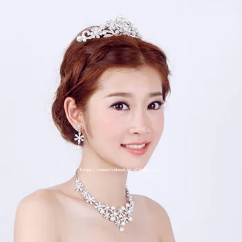 2021 Mixed Designs For Fashion Wedding Bride Jewelry Pearl Costume Necklace earrings Jewelry Sets