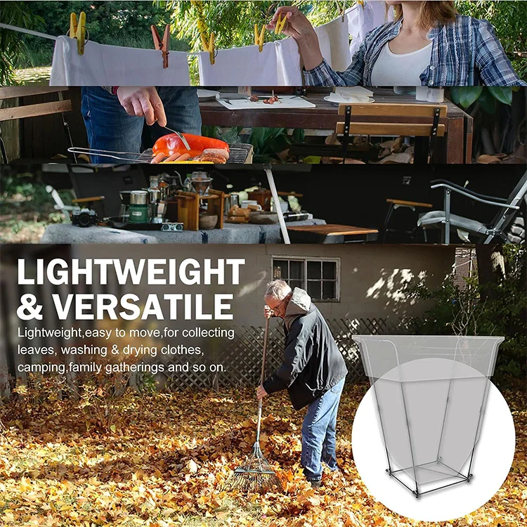 Outdoor Leaf Stand Home Kitchen Collapsible Large Wire Waste Bags Stand Trash Garbage Bag Holder for Garden