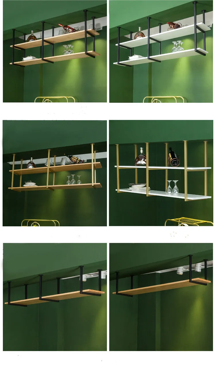 Nordic Ceiling Hanging Storage Shelves Living Room Kitchen Bar Counter
