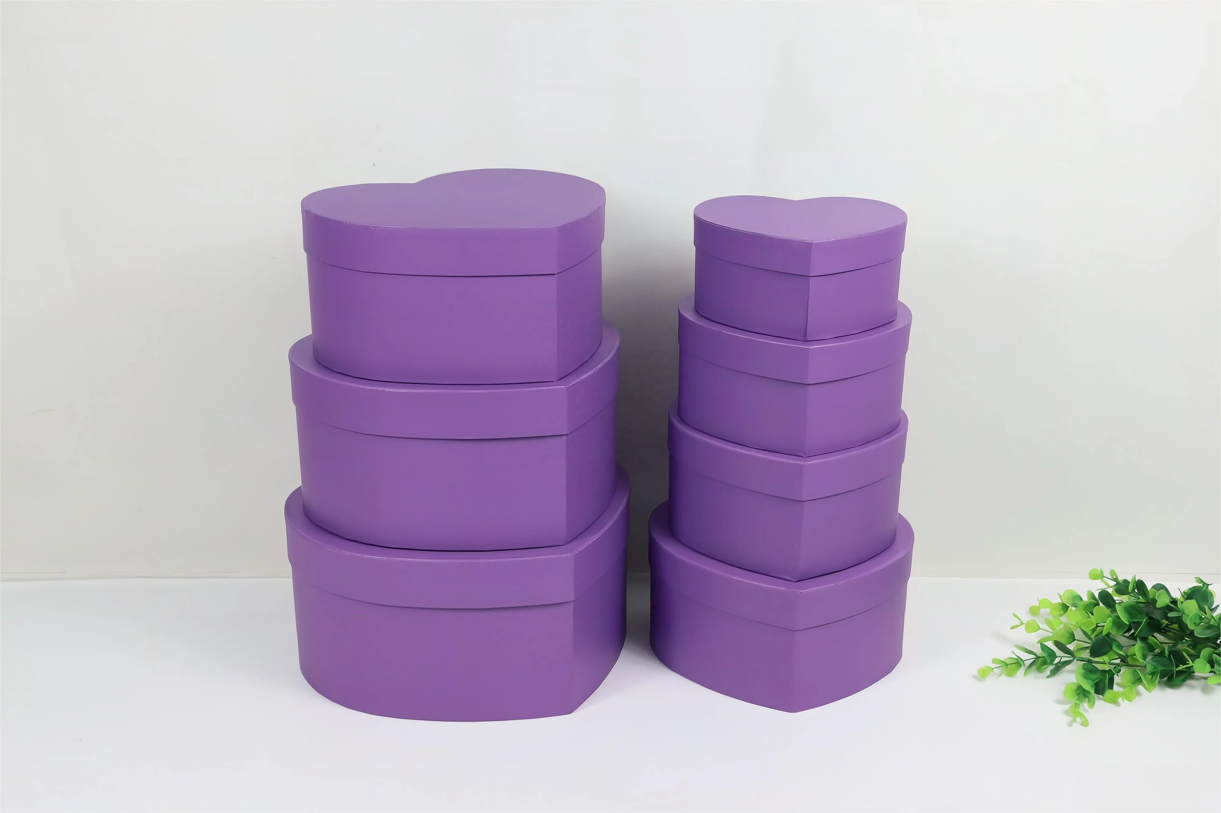 Macaron Solid Color Heart Shape Flower  Box 7 Piece Set Gift Box  Gift Packaging Box