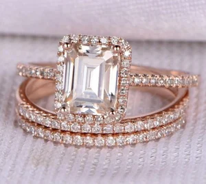 Customized Fashionable Engagement Zircon Wedding Ring Set 18k Gold With Fake Diamond Fashion Rings Set