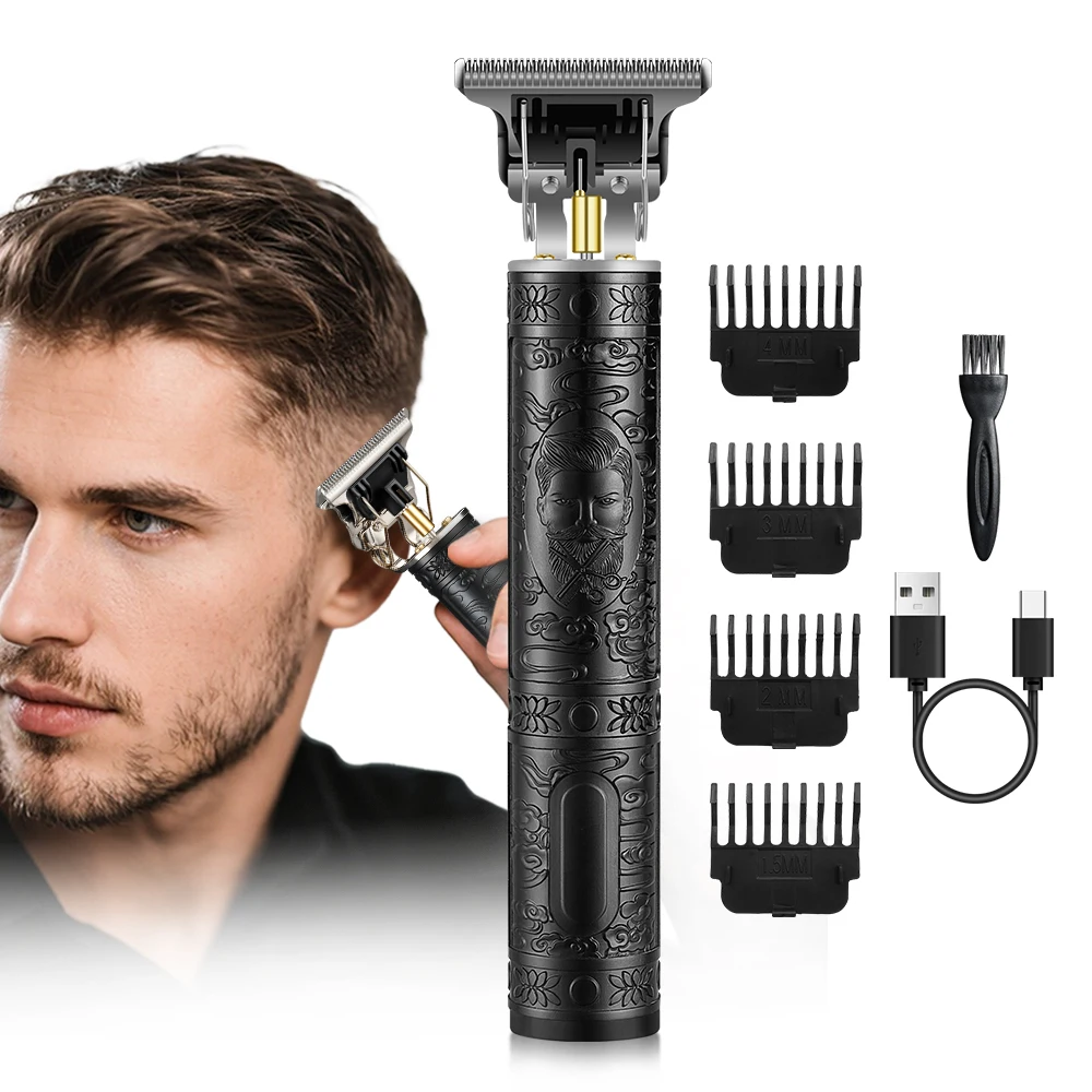 Professional Rechargeable USB Electric Hair Trimmer for Clipper for Men Stainless Steel Blade for Home Hotel Outdoor and RV Use
