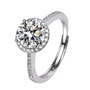 Jewelry Rings Moissanite Engagement Moissanite Prices Discount Round Shape Moissanite Custom Ring
