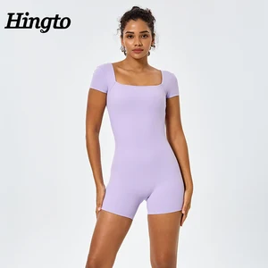 OEM Wholesale Custom One Pieces Active Wear Bodysuit Shapers Playsuits Sports Bodycon Workouit Jumpsuit Open Back Yoga Rompers
