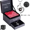 White gold heart necklace +9 rose gift box