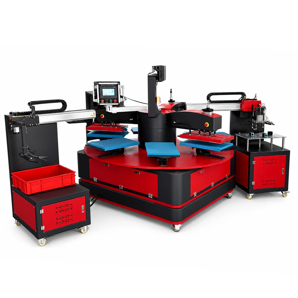 Industrial 7 Station Automatic Heat Press Machine Rotary Carousel Heat Transfer Machine for T-Shirt Printing