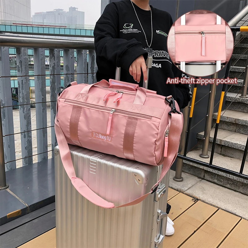 Custom Logo Pink Gym Women Design Waterproof Fashion Man Nylon Duffel ...