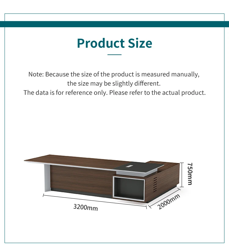 Luxury office furniture panel office desks large steady L shaped manager desk