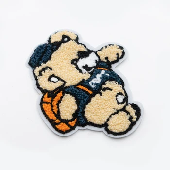Danyao Factory's Custom Cartoon Bear Star Chenille Embroidery Patch Iron-On Clothing and Hat Accessories Wholesale for Garments