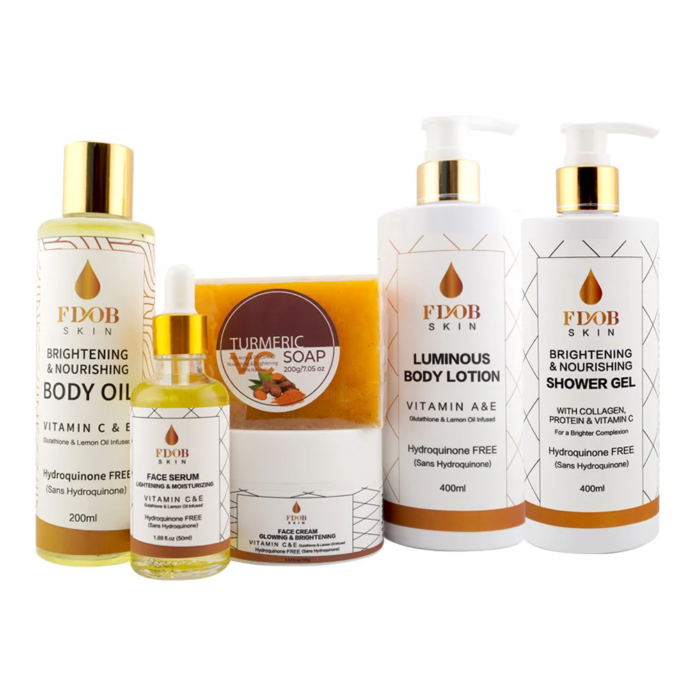 Brightening Skincare Set - Vitamin C&E Glutathione Infusion |  Hydroquinone-Free Body Oil, Lotion & Serum