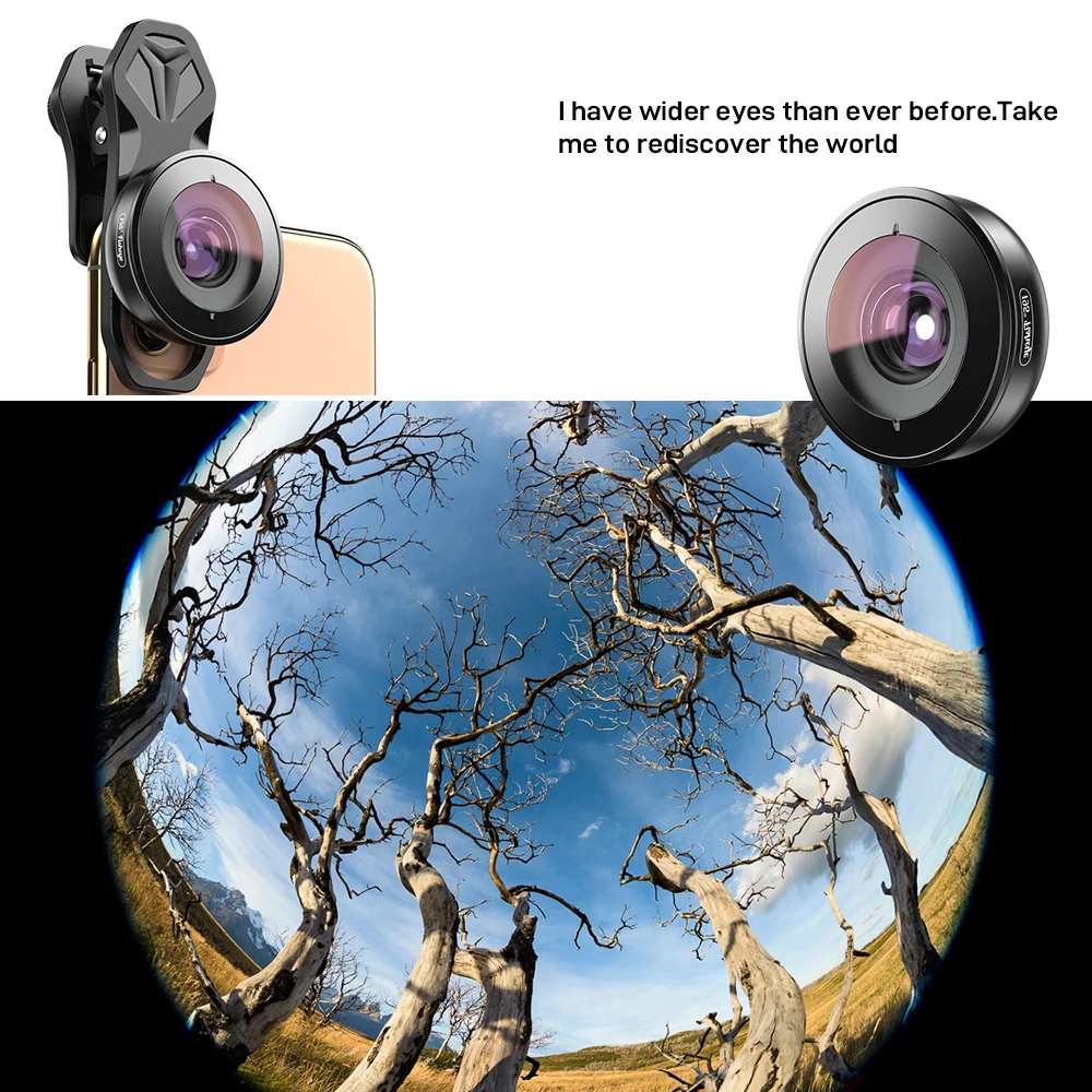 APELEX Professional 5 in 1 Mobile Lens Kit Wide Angle Portrait Lens Phone Camera Lens for Smartphone