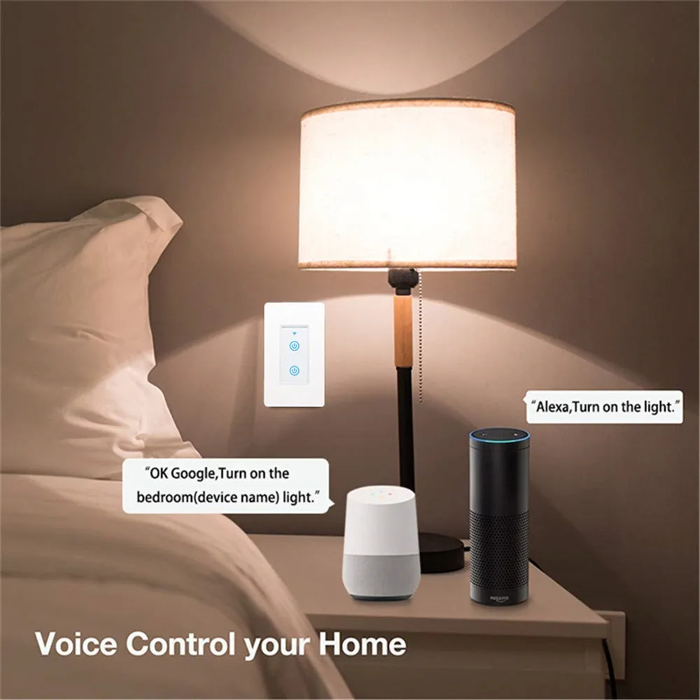 US Hot Homekit Wireless Control 2 Gangs Tuya Smart Home Auto Switch Wifi Smart Timer Wall Switch LED Light Smart Touch Switch