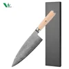 Couteau Deba 8" avec manche en bois de pakkawood jaune