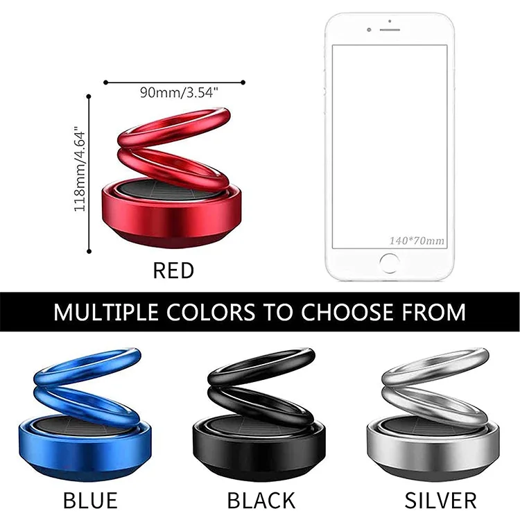 Solar Power Car Aroma Aromatherapy Diffuser with 360 Double Ring Rotating Design Funny Toy Car Fragrance Diffuser Car Perfume