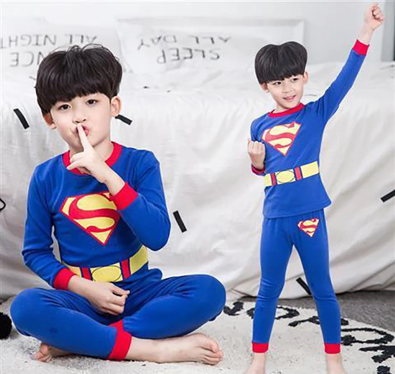 2021 пижамный комплект, 100% хлопок, осенняя одежда для сна с мультяшным принтом, пижамные комплекты для детей